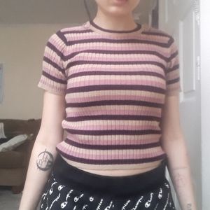 Forever 21 M stripped crop top